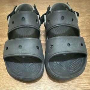 Crocs Kids Classic All-Terrain Black Sandal Size J5
